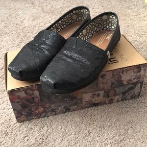 Black Glitter Toms
